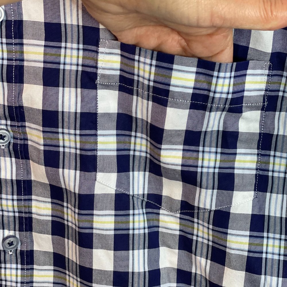 Rodd & Gunn Shirt Mens L Button Front Sports Fit Blue White Plaid Colorful - Picture 6 of 14